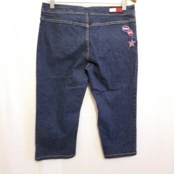 TOMMY Girl Y2K 13 denim capris Americana  Patches - Picture 2 of 11